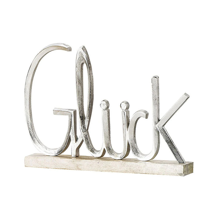 Aluminium Schriftzug 'Glück'